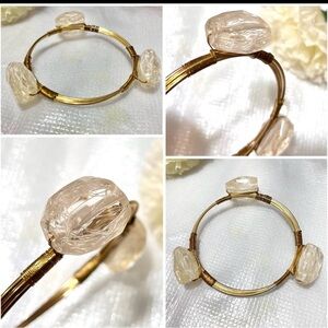 Gold Tone Wire Wrapped Bangle Bracelet
